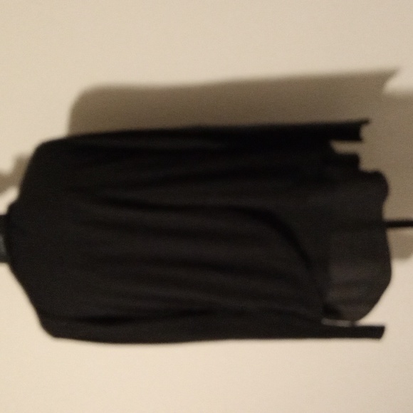 White House Black Market Split Back Long Sleeve Black V- Neck Top Size Large - Picture 7 of 7